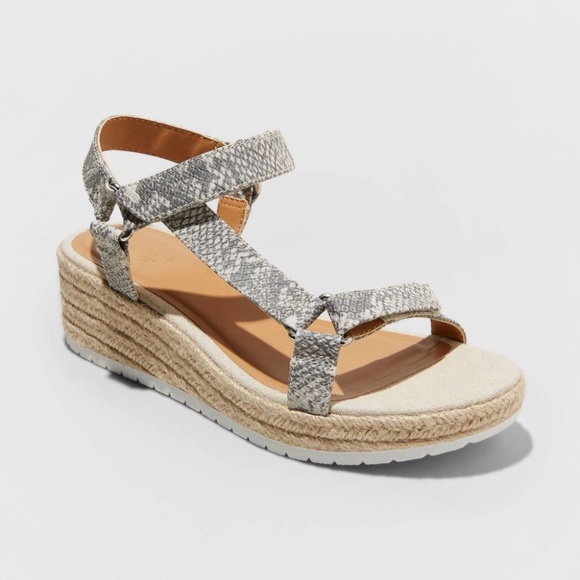 Universal Thread Shoes - Women's Snake Print Espadrille Platform Sandals